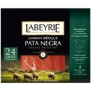 Jambon Ibérique Pata Negra de Cebo de campo sans conservateur affiné 24 mois au minimum - 4 tranches, 60g - Labeyrie.
