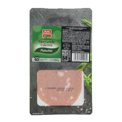 MORTADELLE PISTACHEE X 10 TRANCHES BF BARQ 100G