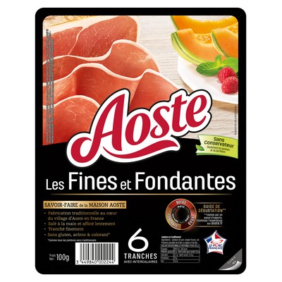 Aoste Dry-Cured Ham Les Fines et Fondantes - 6 slices - 100g