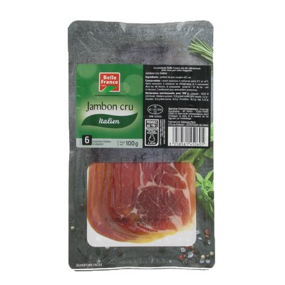 Italian Cured Ham x6 Slices Belle France Tray 100g
