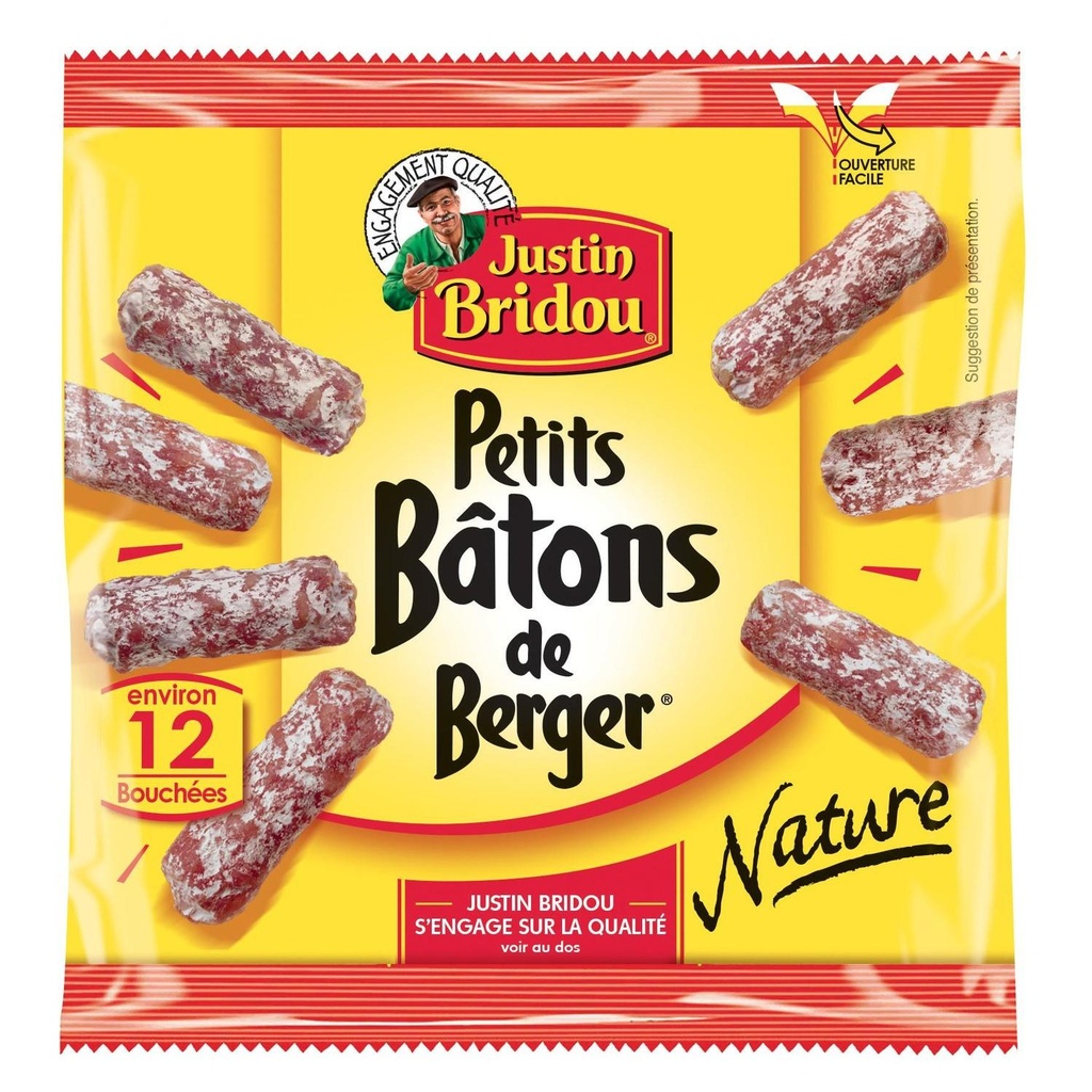 Justin Bridou Petits Bâton de Berger Nature – 7 Sticks 75g
