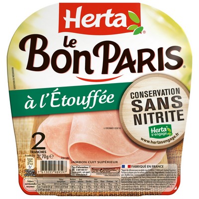 HERTA LE BON PARIS Jambon à l'étouffée x2 - 85g