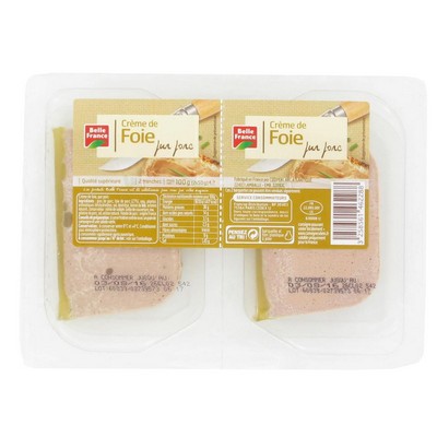 Pure Pork Liver Cream Belle France Split Tray 2x50g
