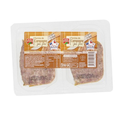 Country-Style Pure Pork Terrine Belle France Tray 2 x 50g