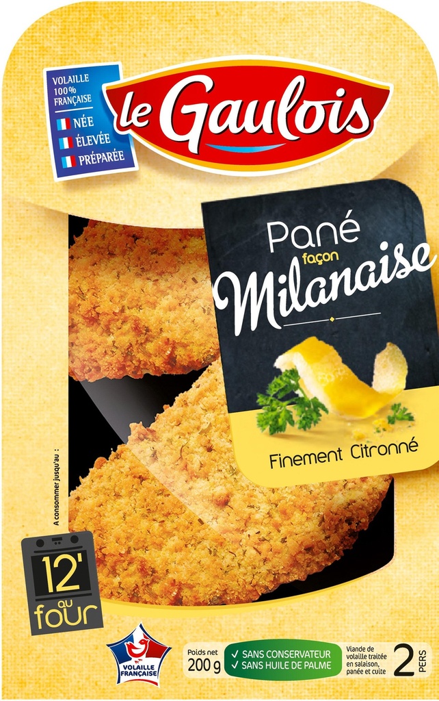 200G LE GAULOIS PANES MILANAISE CITRONNE X2 SOUS FOURREAU