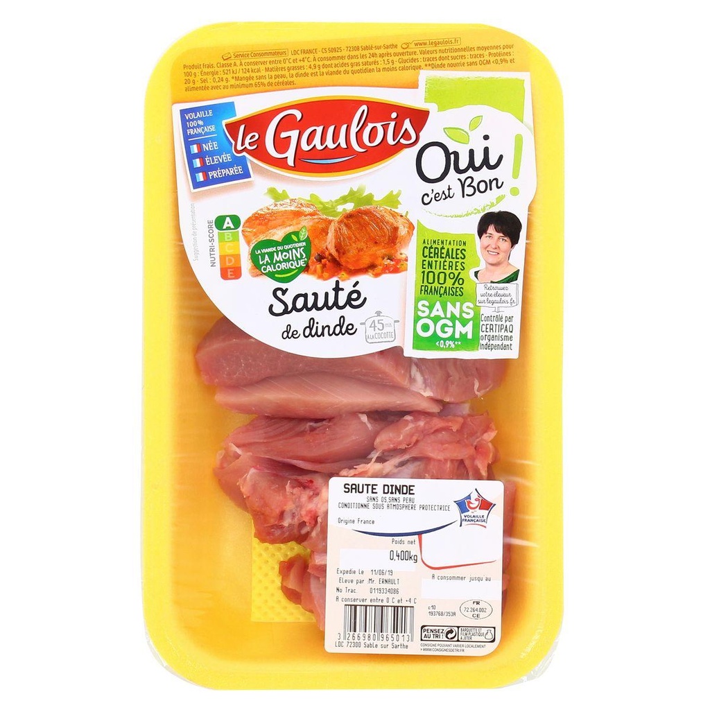 400G - OCB -  SAUTE DE DINDE SANS OS S/ATMOSPHERE LE GAULOIS