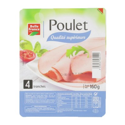 BLANC DE POULET X 4 TRANCHES BF BARQUETTE 160 G