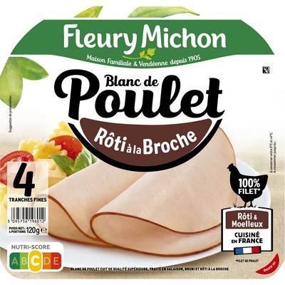 4 Thin Slices of Rotisserie Roast Chicken Breast