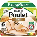 6 tr. Fines Blanc de POULET FUME - HALAL