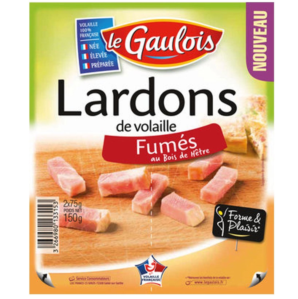 Le Gaulois Smoked Poultry Lardons, 150 g (2 x 75 g)