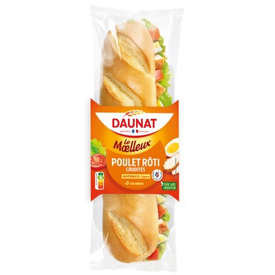Soft Baguette with Roast Chicken & Crunchy Vegetables Daunat 230g