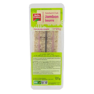 Ham & Butter Club Sandwich 125g Belle France