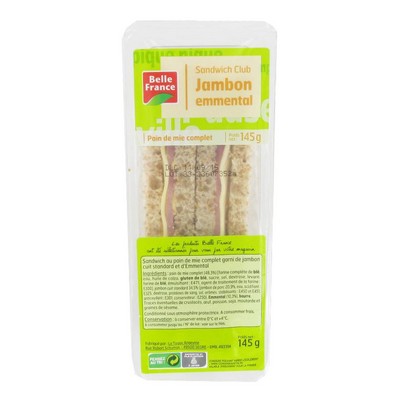Ham & Emmental Club Sandwich Belle France Tray 145g