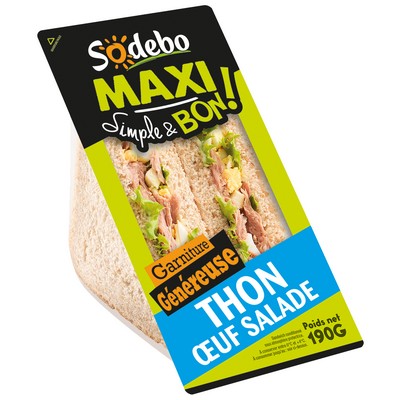 Sodebo Maxi Simple & Good Club Sandwich 190g Tuna Egg