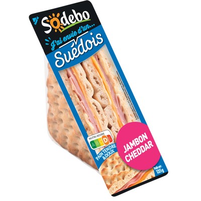 SODEBO SANDWICH SUEDOIS 135G JAMBON CHEDDAR