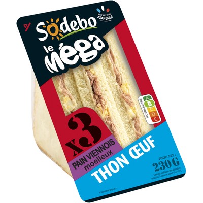 SODEBO MEGA CLUB SANDWICH 230G TUNA EGG
