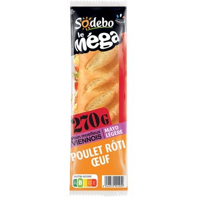 Sodebo Mega Baguette Sandwich 270g Chicken & Egg