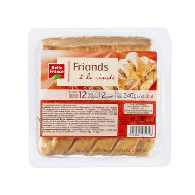 Meat Puff Pastries x2 Belle France Tray 240g