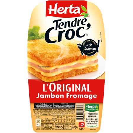 HERTA Croque-Monsieur Ham & Cheese Nitrite-Free x2 200G