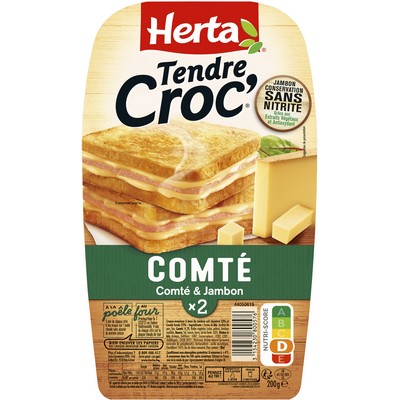 HERTA Croque-Monsieur Comté Conservation sans nitritex2 200G