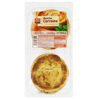 QUICHE LORRAINE X 2 BF BARQUETTE 260 G 