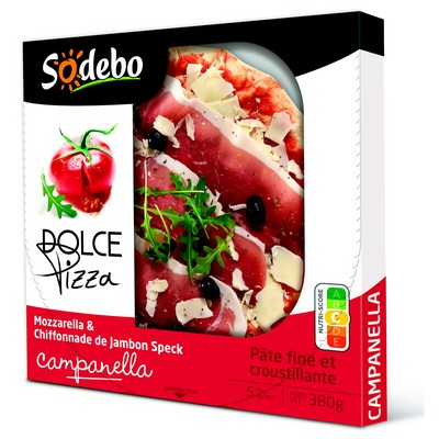 SODEBO DOLCE PIZZA 380G CAMPANELLA MOZZA JAMBON SPECK