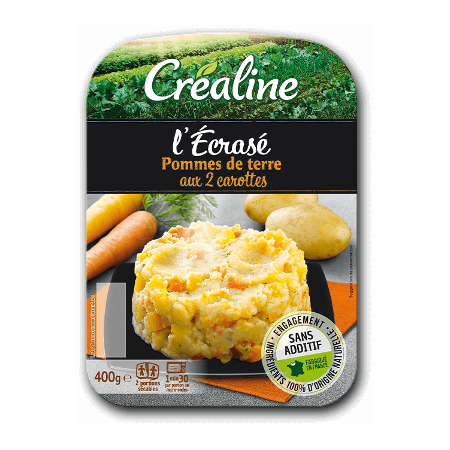CREALINE ECRASE DE POMMES DE TERRE 2 CAROTTES 2x200g