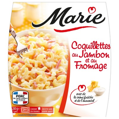 Macaroni with ham and cheese, crème fraîche and Emmental 280g MARIE