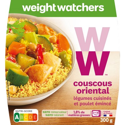 COUSCOUS ORIENTAL, LEGUMES CUISINES ET POULET EMINCE WW 300G