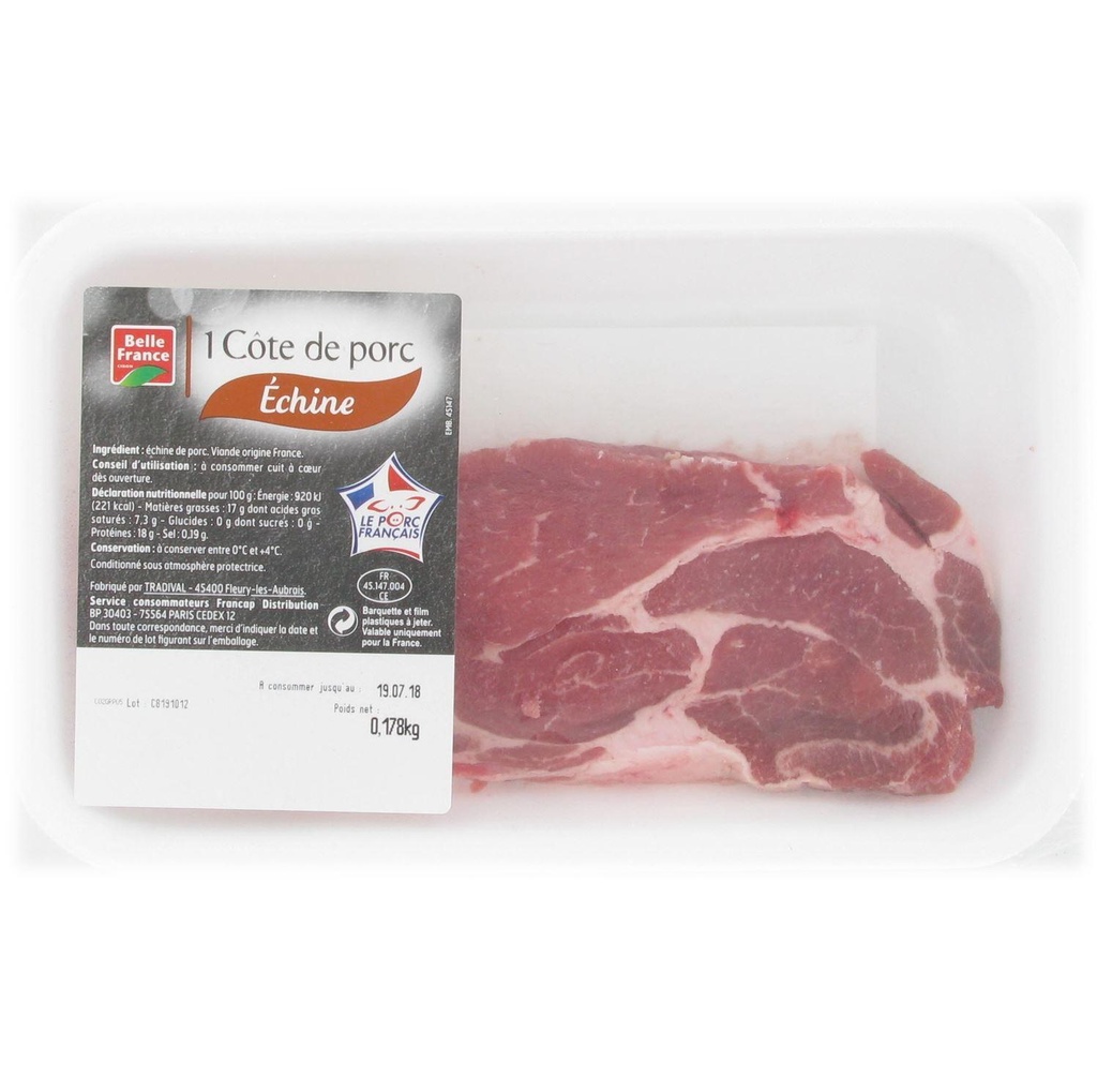 X6 COTE PORC ECHINE X1 BF