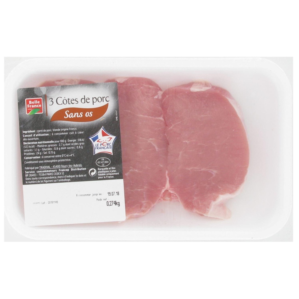 6 Prime Pork Chops x1 Belle France