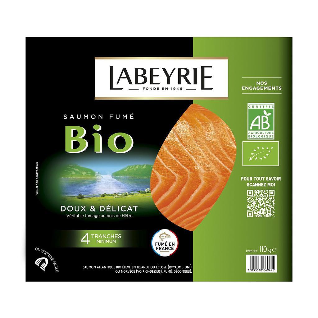 SAUMON ATLANTIQUE BIO FUME 4 TRANCHES 110G