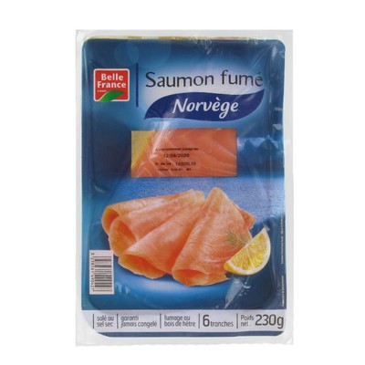 SAUMON ATL FUME NORVEGE X 6 TRANCHES BF BARQ 230 G