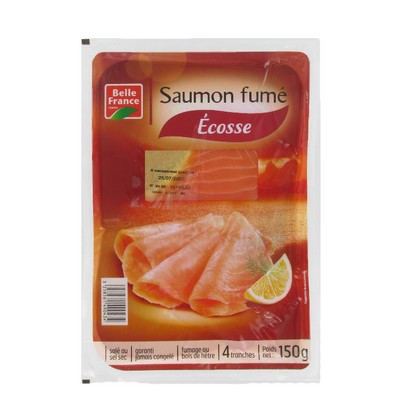 Scottish Smoked Atlantic Salmon 4 Slices Belle France Tray 150g