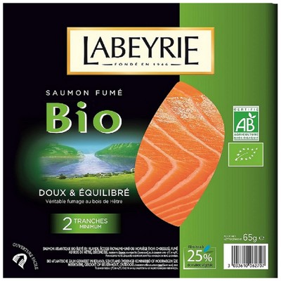 Organic Atlantic Smoked Salmon Beechwood 2 Slices 65g