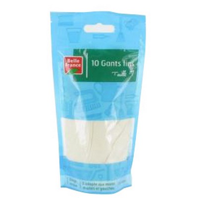 Belle France Thin Gloves, Pack of 10, Medium