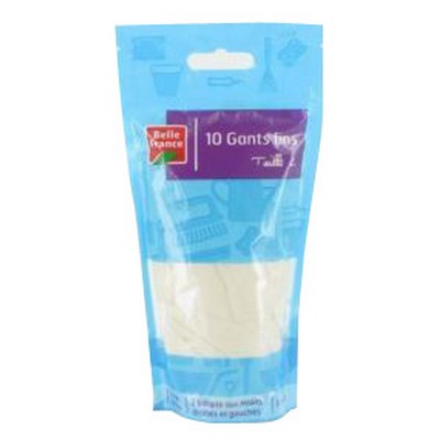 Pack of 10 Thin Gloves, Size Large - BELLE FRANCE