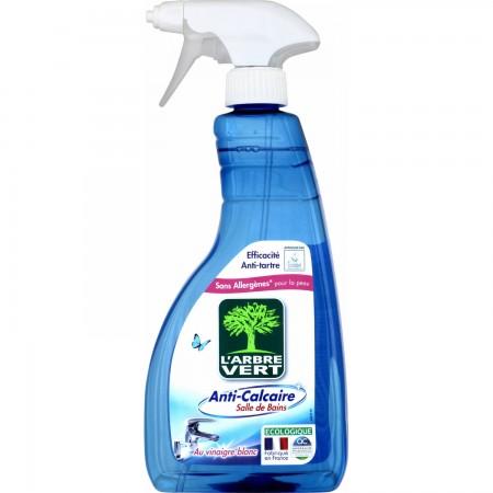 L'Arbre Vert Anti-Limescale Bathroom Spray with White Vinegar ECOLABEL - Hypoallergenic - 740mL