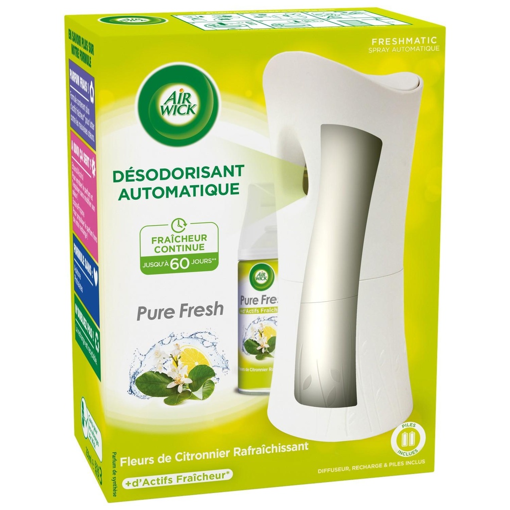 Air Wick Kit Désodorisant automatique Pure Fresh Plaisir d'agrume 250 ml