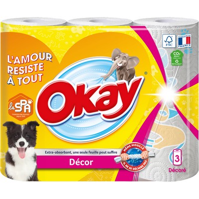 Essuie-tout Okay Décoré x3