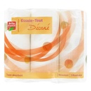 Essuie-tout ménager 3 Rouleaux 2 plis Blanc Décoré Belle France 3 x 45 Feuilles 100% Pure ouate de cellulose