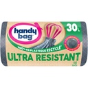 Sacs poubelle poignées coulissantes Ultra Résistant 30L x15, 100% plastique recyclé, Handy Bag