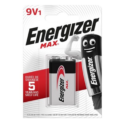 Energizer Max 9V Alkaline Battery, Pack of 1