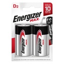 Energizer Max D/LR20 Alkaline Batteries, Pack of 2