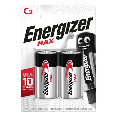 Energizer Max C/LR14 Alkaline Batteries, Pack of 2