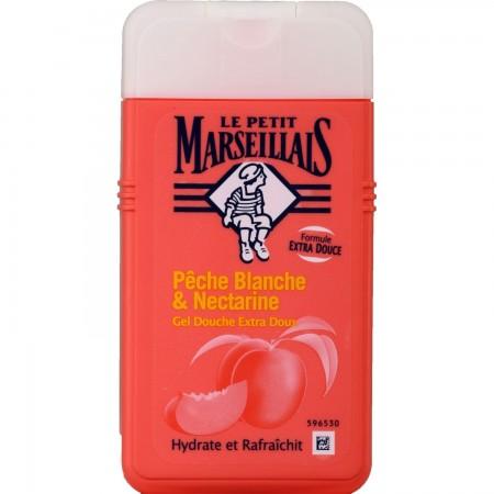 Le Petit Marseillais Gel Douche Extra Doux Pêche Blanche Bio & Nectarine Bio (flacon de 250 ml) – Édition limitée 40 ans