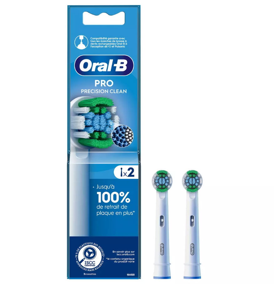 Oral-B Pro Precision Clean Brush Heads for Toothbrush, 2 Units