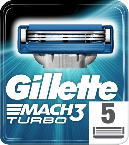 Gillette Mach3 Turbo Recharges De Lames De Rasoir Pour Homme, 4 Recharges De Lames