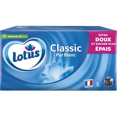 Lotus Classic+ Pure White Tissue Box x80