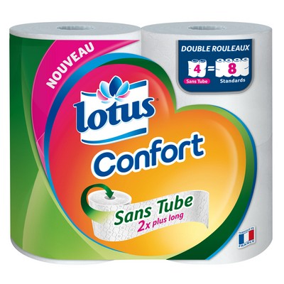 Lotus Comfort Toilet Paper Rose Tubeless x4